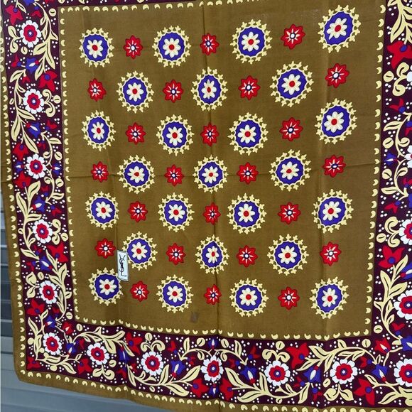 YSL Yves Saint Laurent Silk Floral Patterned Scarf - Picture 4 of 6